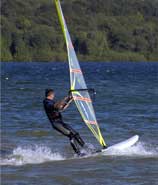 wind surfing on Carsington reservoir