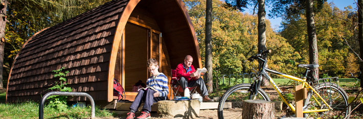 camping pods at North Lees