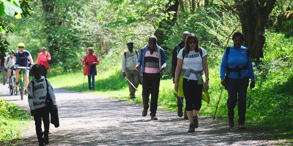 Walkers on the Monsal Trail