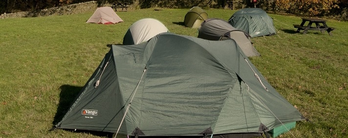 tents at North Lees campsite near Hathersage. 