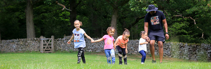 Young family enjoying the Peak District National Park