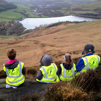 Enjoying the view at Dovestones with Youth Rangers