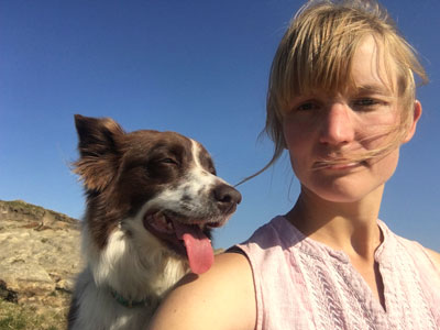 Elin Price with her dog