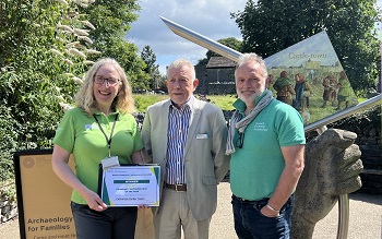 Catherine Parker heath is presented with her award