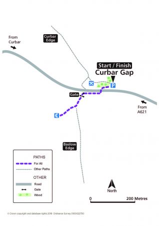 Curbar Gap routemap