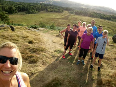 Becky Lyne with a class at Longshaw