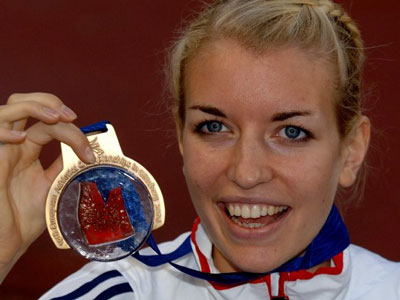 Becky Lyne with her Euro Medal