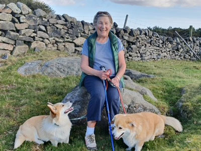 Dianne Jeffrey with her dogs