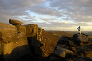 Climber on Curbar Edge