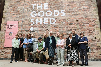 Group at the official opening of the Millers Dale Goods Shed