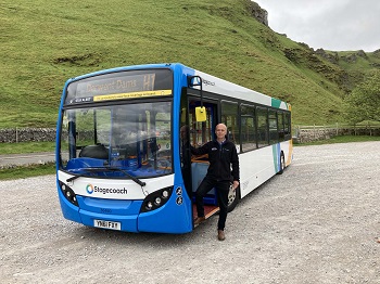 Andrew McCloy with a bus